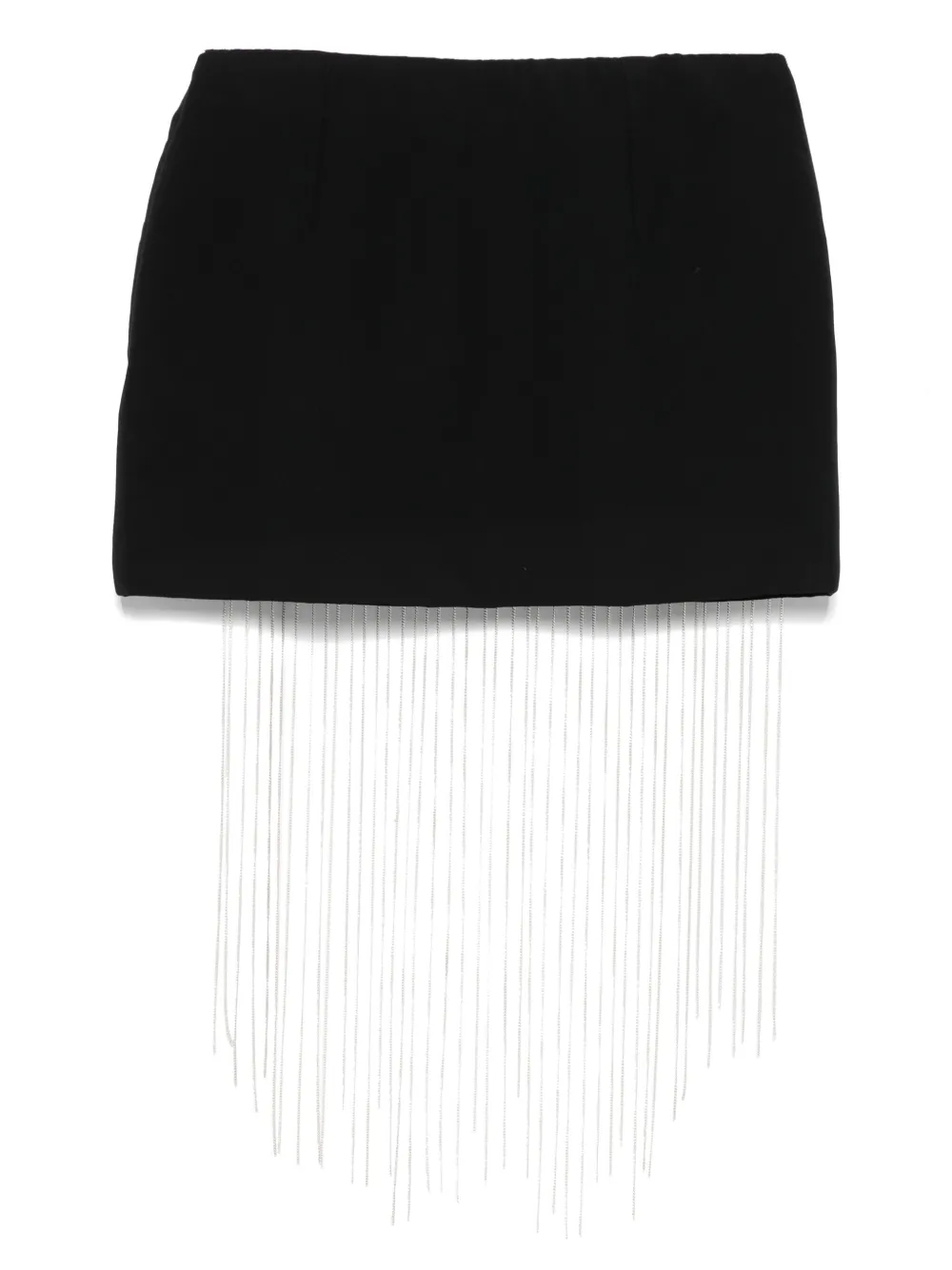 Patrizia Pepe rhinestone-embellished fringe mini skirt - Zwart
