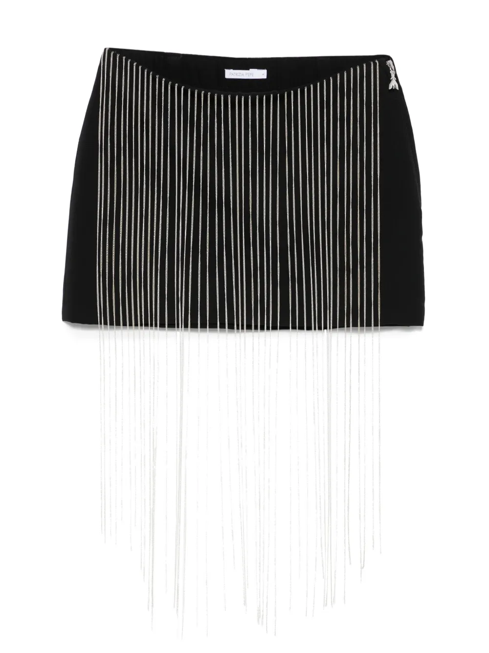 Patrizia Pepe rhinestone-embellished fringe mini skirt | Black | Image 1