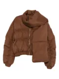 Patrizia Pepe quilted detachable-scarf jacket - Brown