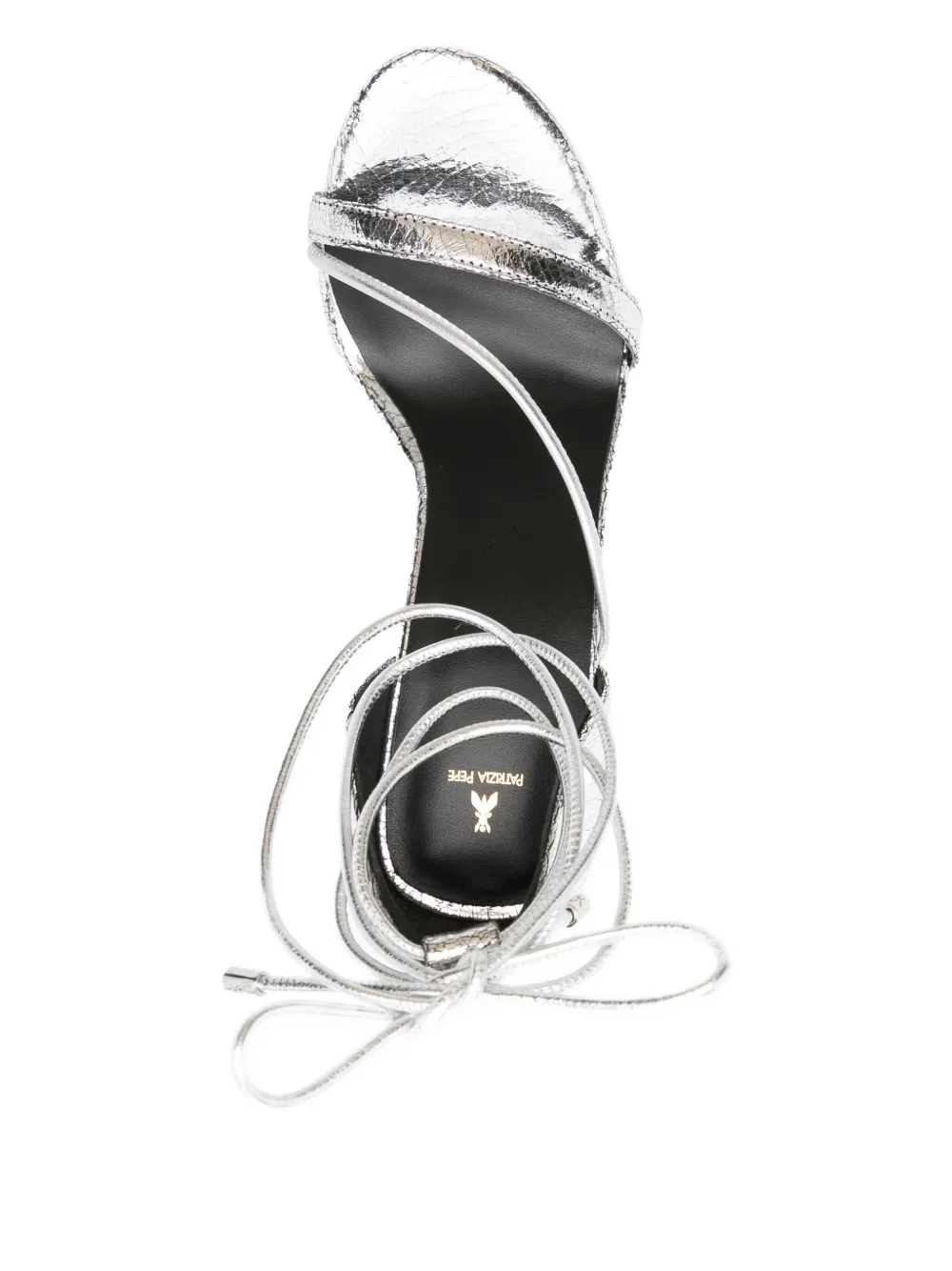 Patrizia Pepe 95mm Tie Sandals In Silver