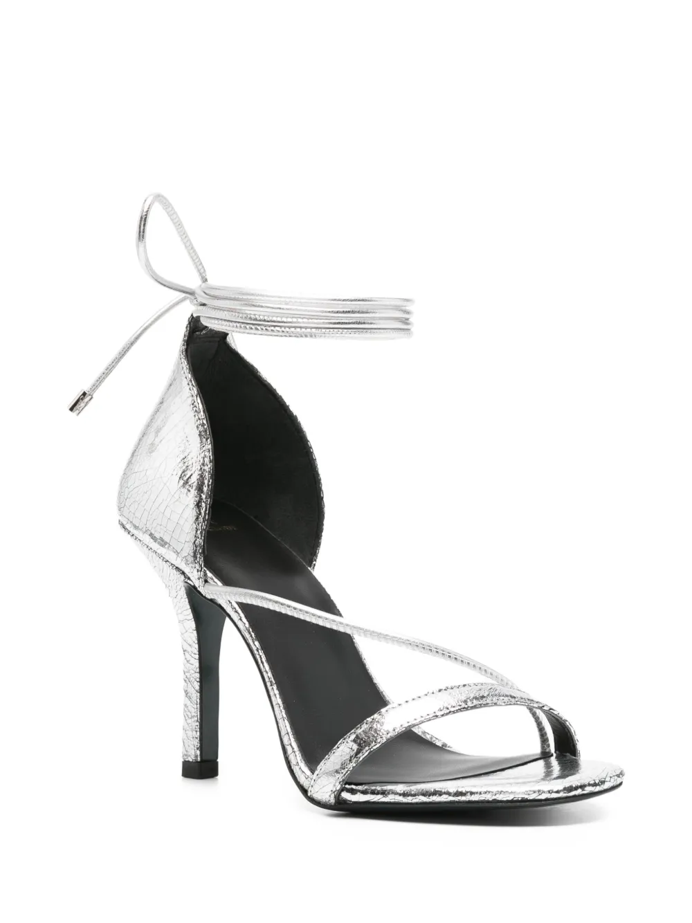 Patrizia Pepe 95mm Tie Sandals In Silver