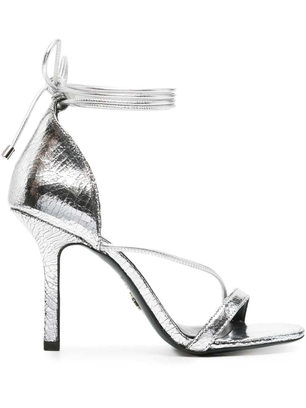 Patrizia Pepe 95mm Tie Sandals In Silver