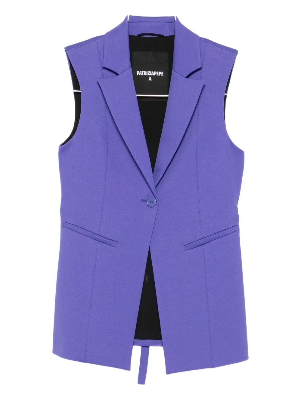 Patrizia Pepe Single-button Sleeveless Blazer In Purple
