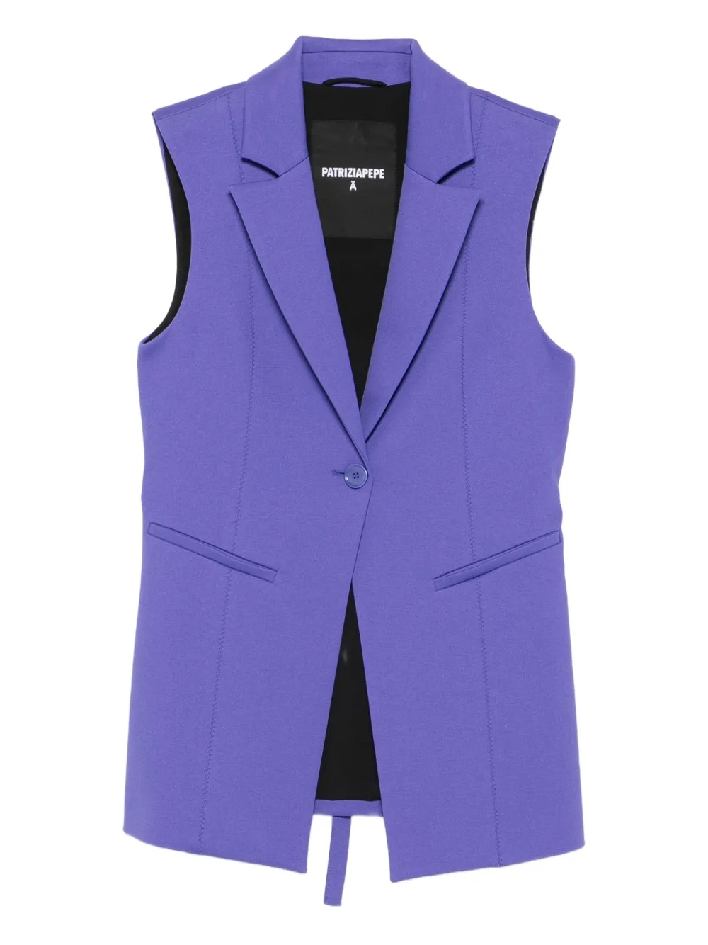 Patrizia Pepe single-button sleeveless blazer Paars