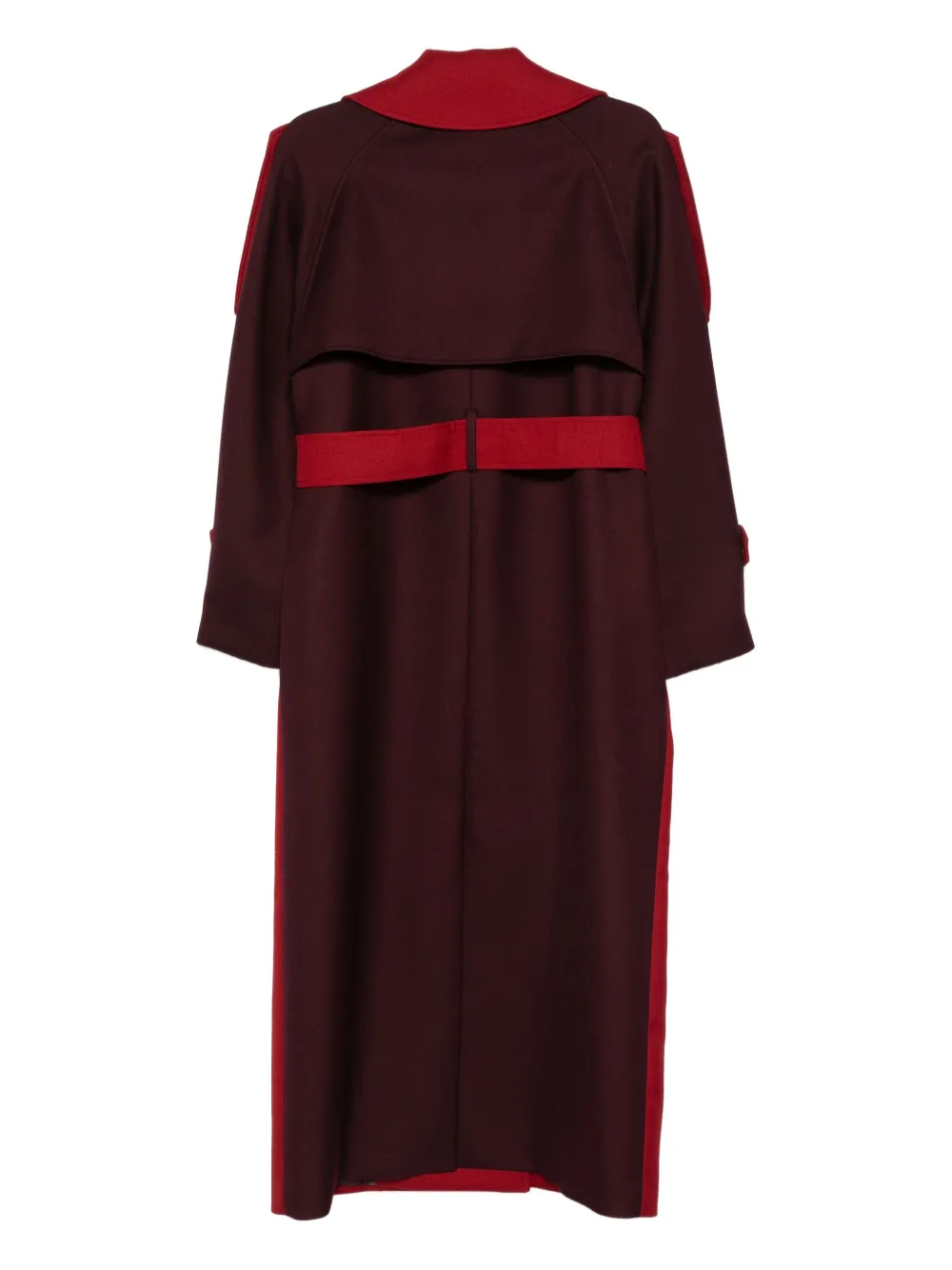 Patrizia Pepe Double-breasted Wool Trench Coat In Red