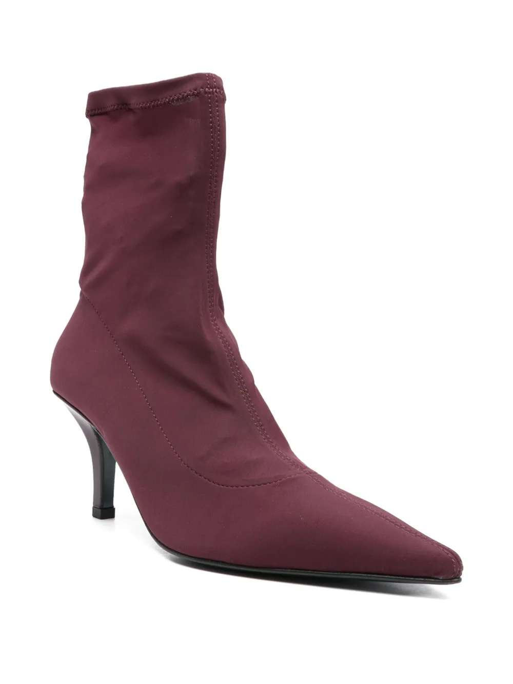Patrizia Pepe 70mm Stretch Heeled Ankle Boots In Purple