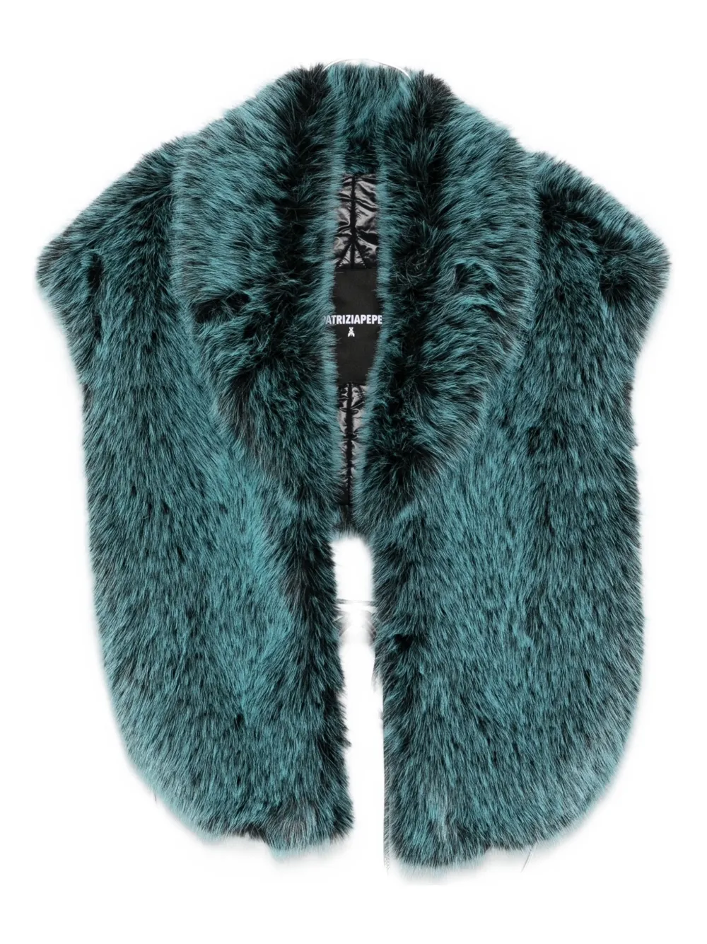 Patrizia Pepe Faux-fur Collar In Blue