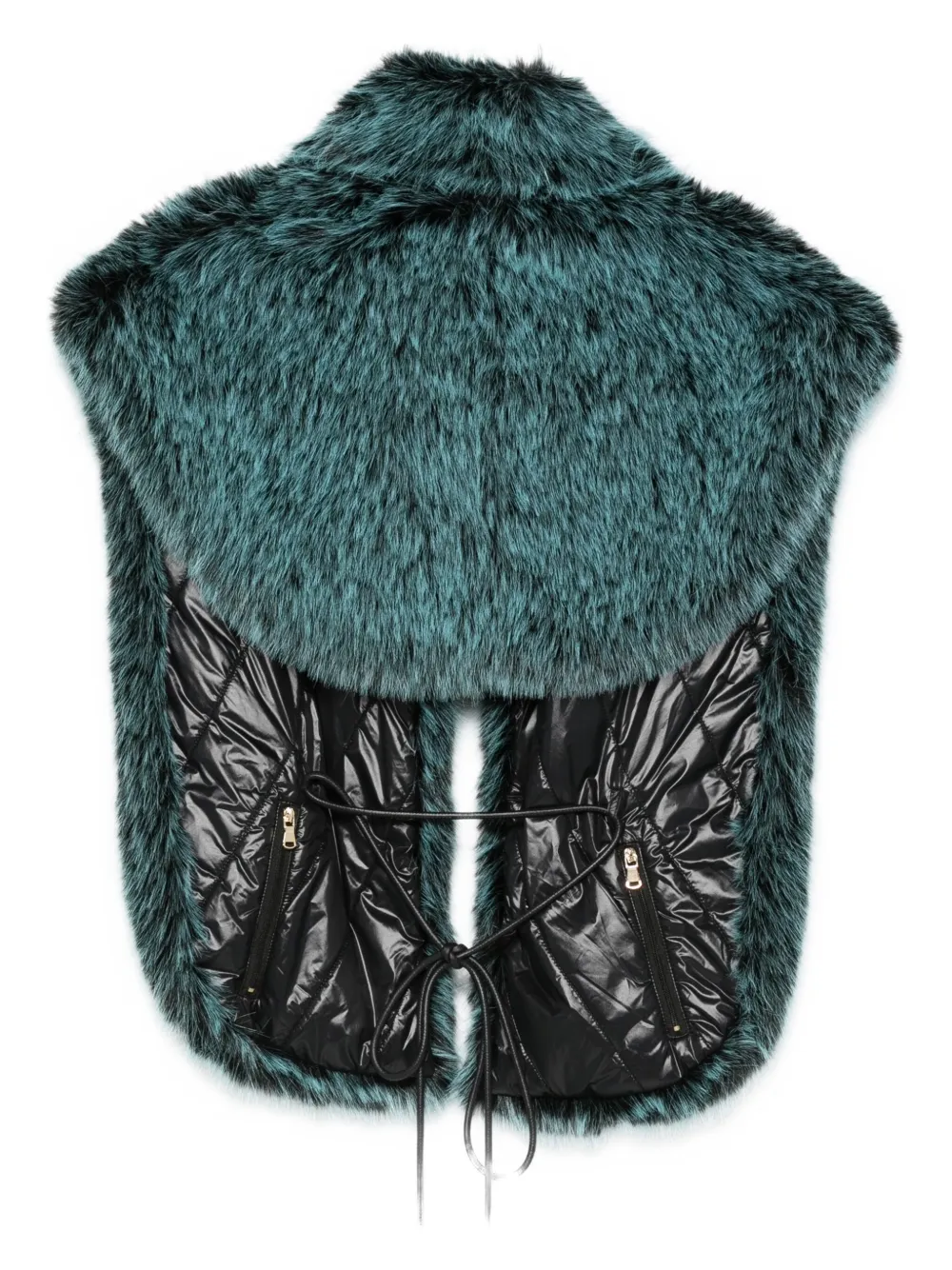 Patrizia Pepe Faux-fur Collar In Blue
