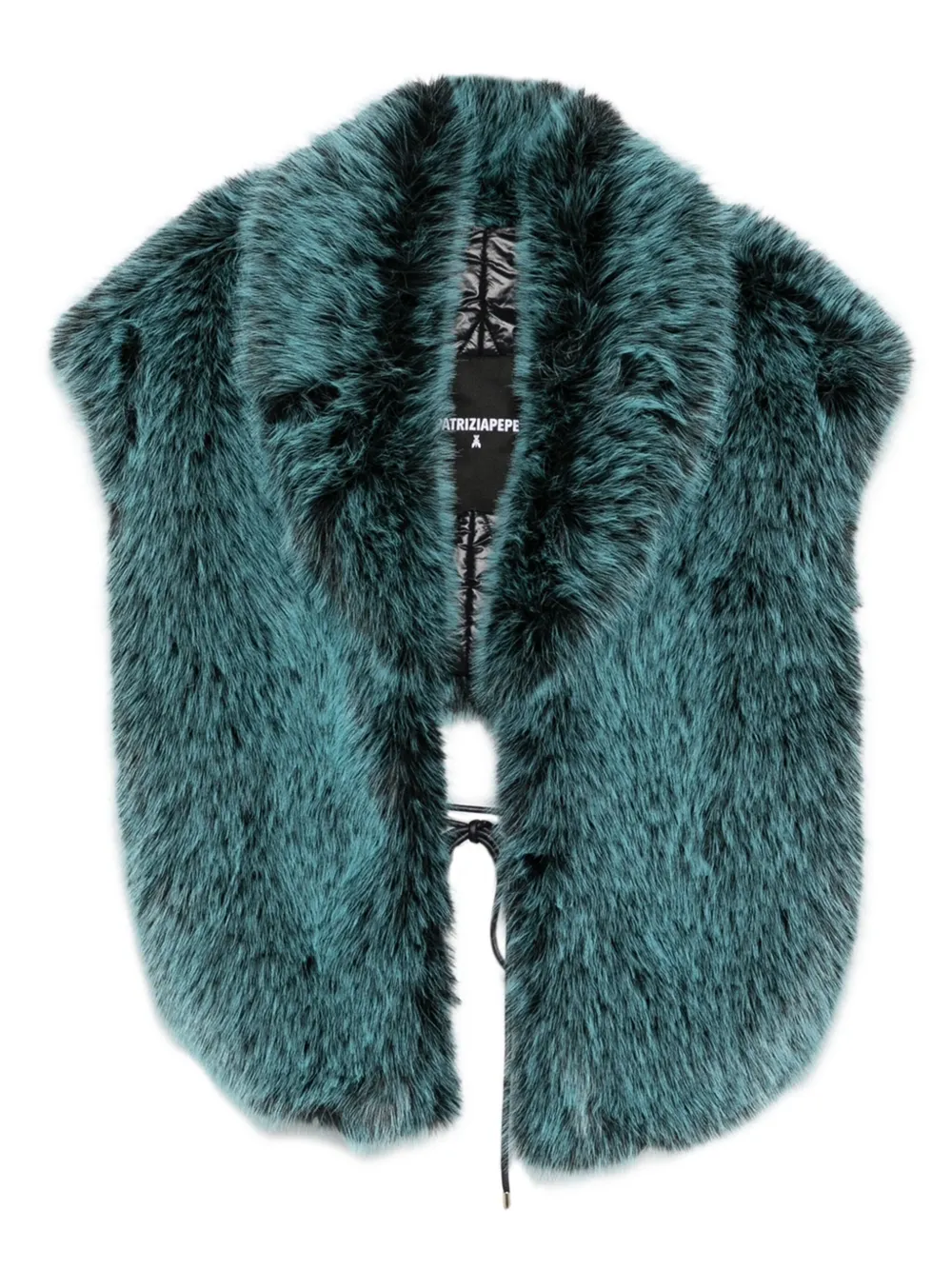 Patrizia Pepe faux-fur collar Blauw