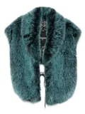 Patrizia Pepe faux-fur collar - Blue