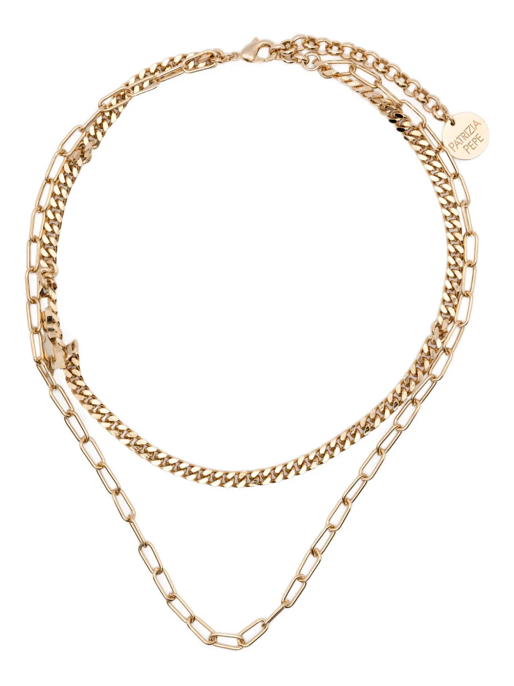 Patrizia Pepe Double Chain Necklace In Gold