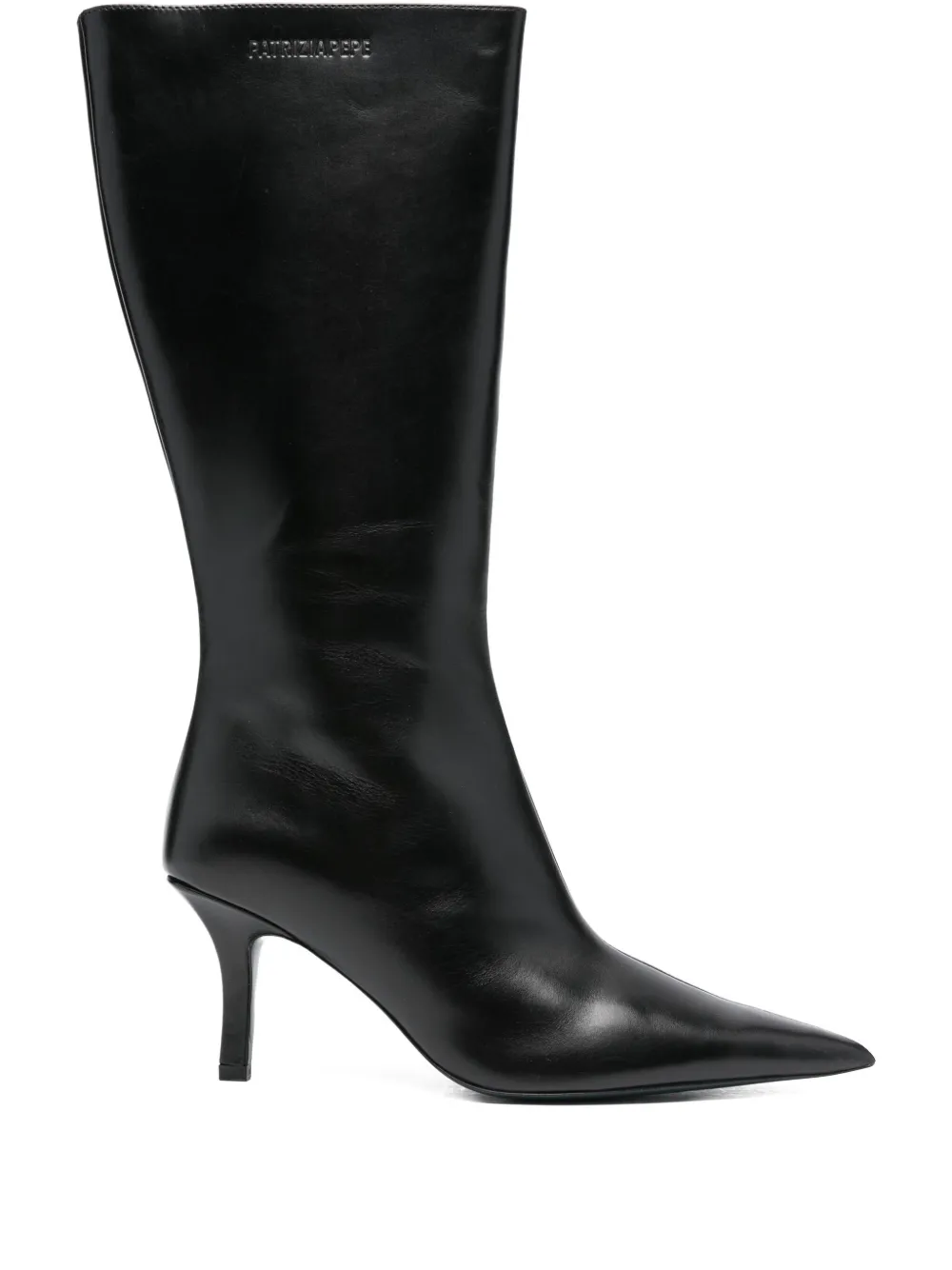 Patrizia Pepe 70mm pointed-toe calf leather boots Black
