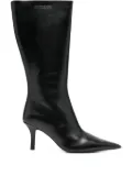 Patrizia Pepe 70mm pointed-toe calf leather boots - Black
