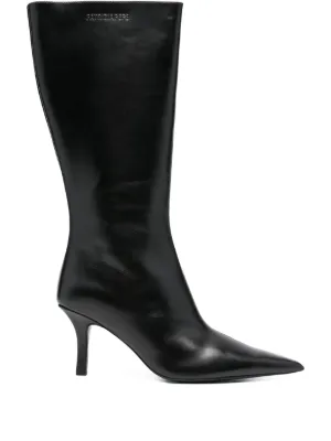 MM6 Maison Margiela レザーロングブーツ | ブラック | FARFETCH JP