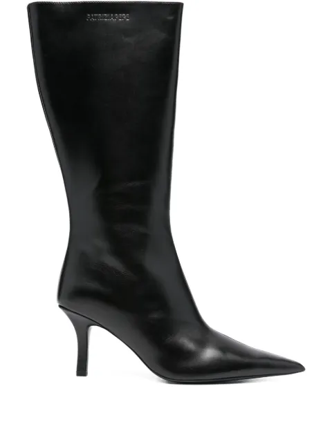 Patrizia Pepe 70mm pointed-toe calf leather boots