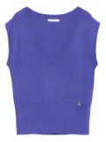 Patrizia Pepe v-neck wool knitted top - Purple