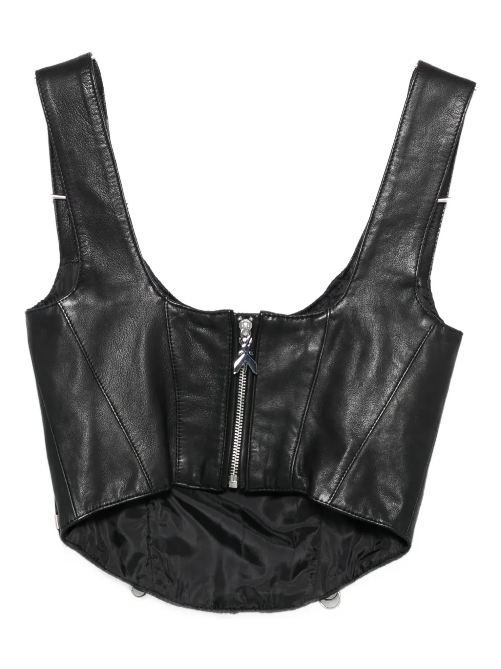 Patrizia Pepe Studded Leather Top In Black