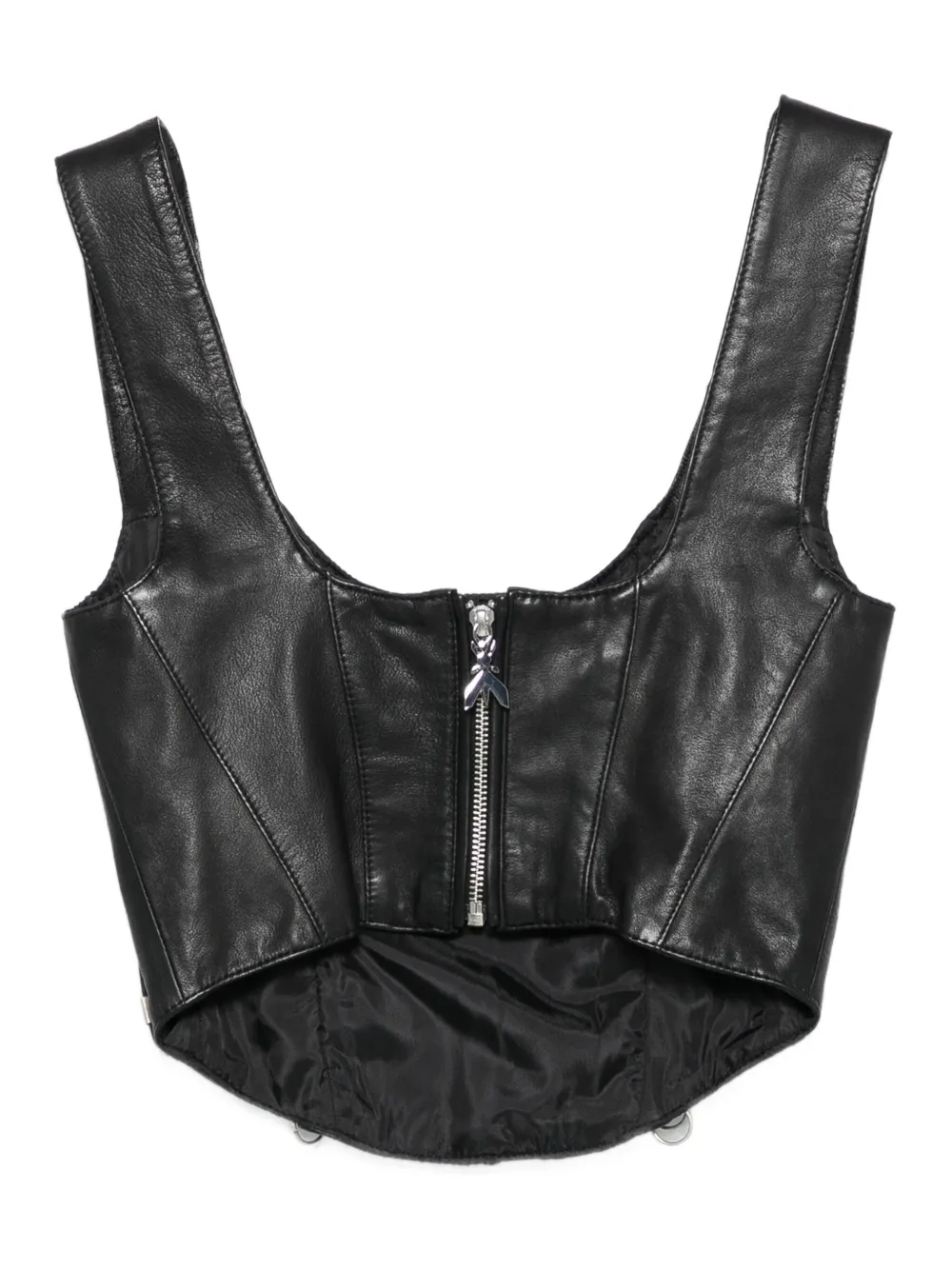 Patrizia Pepe Leren top met studs Zwart
