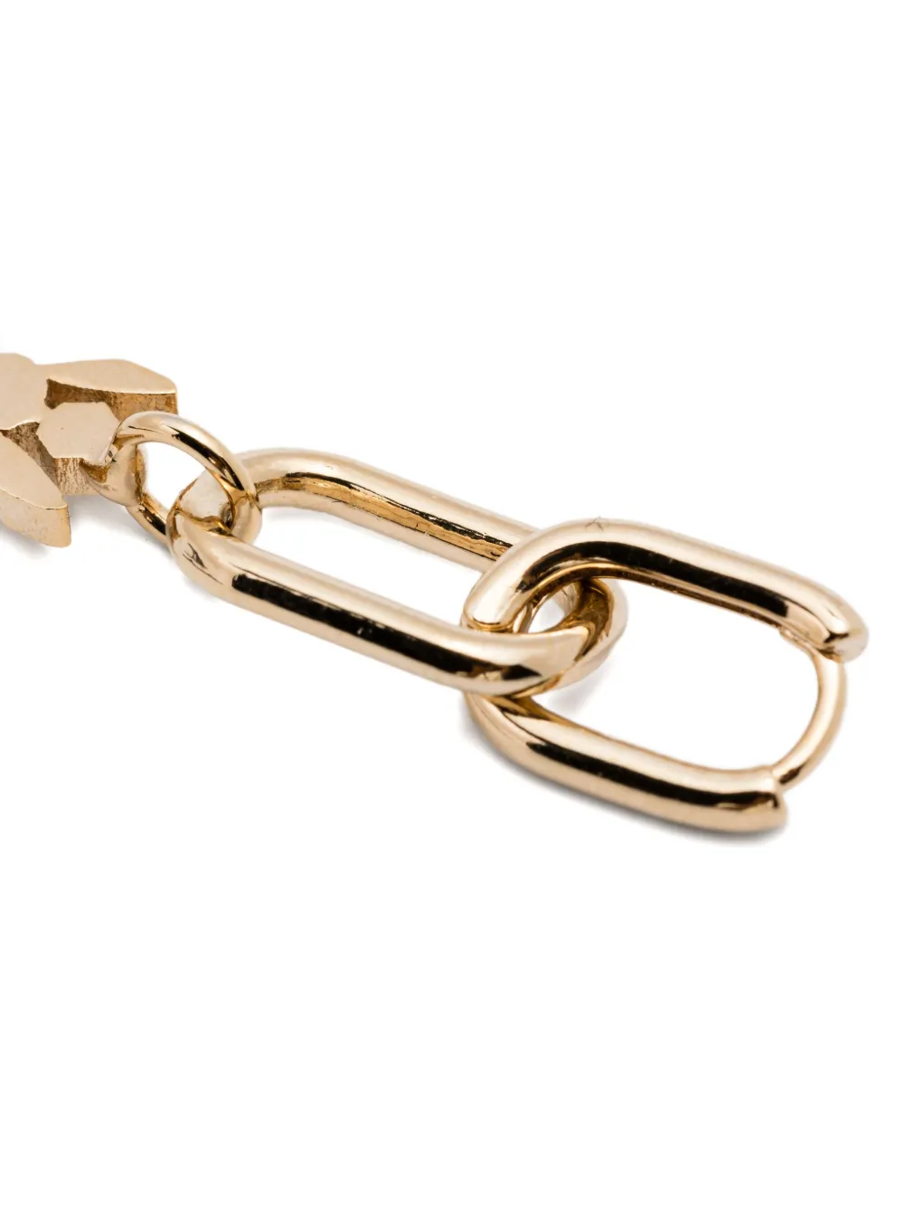 Patrizia Pepe Double Chain Fly-pendant Hoop Earrings In Gold