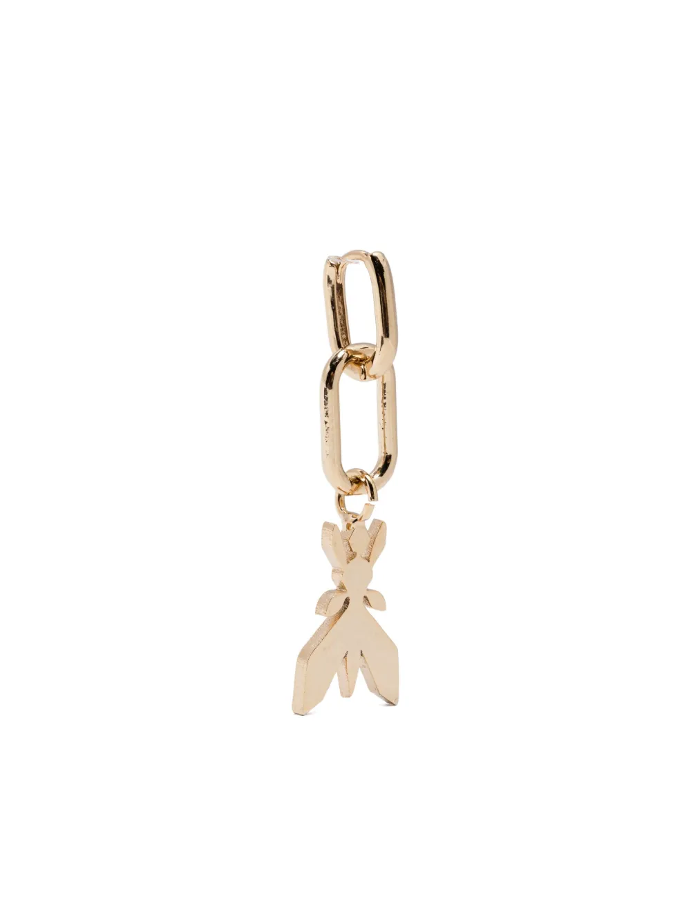 Patrizia Pepe Double Chain Fly-pendant Hoop Earrings In Gold