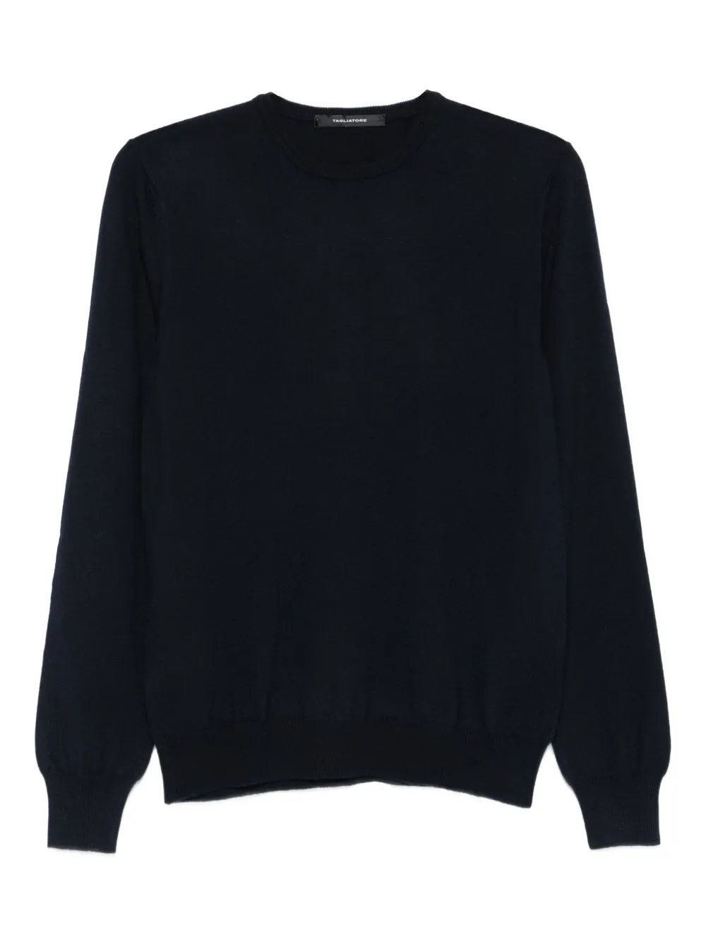 Tagliatore Wollen trui met ronde hals Blauw
