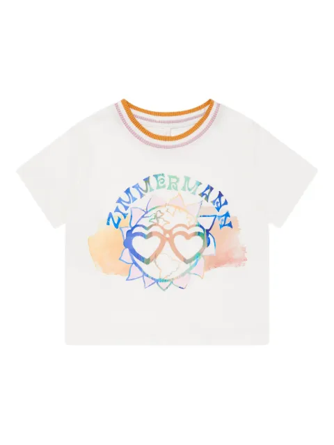 ZIMMERMANN Kids graphic-print ribbed-trim T-shirt