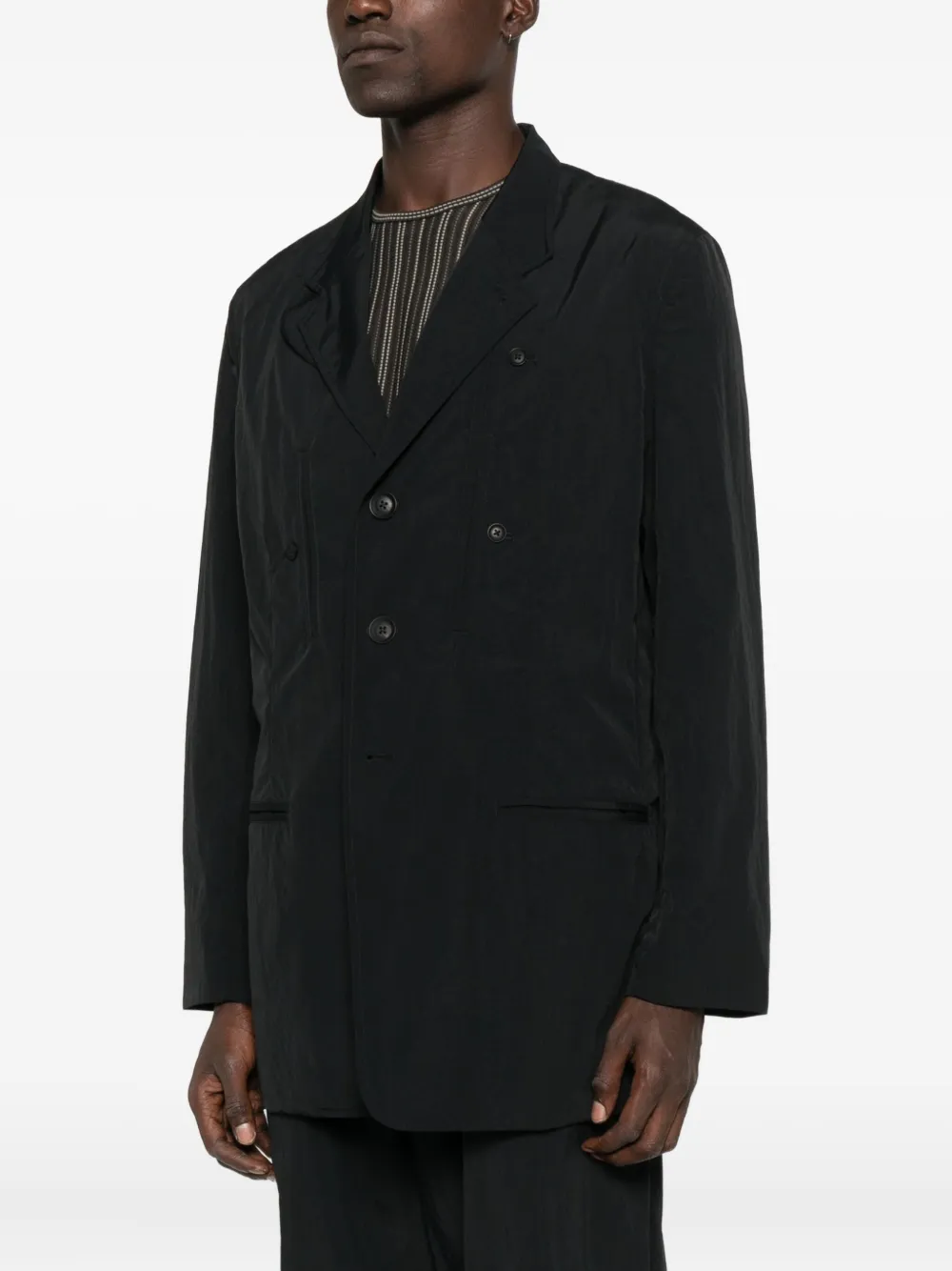Y-3 three-button pocket coat Zwart