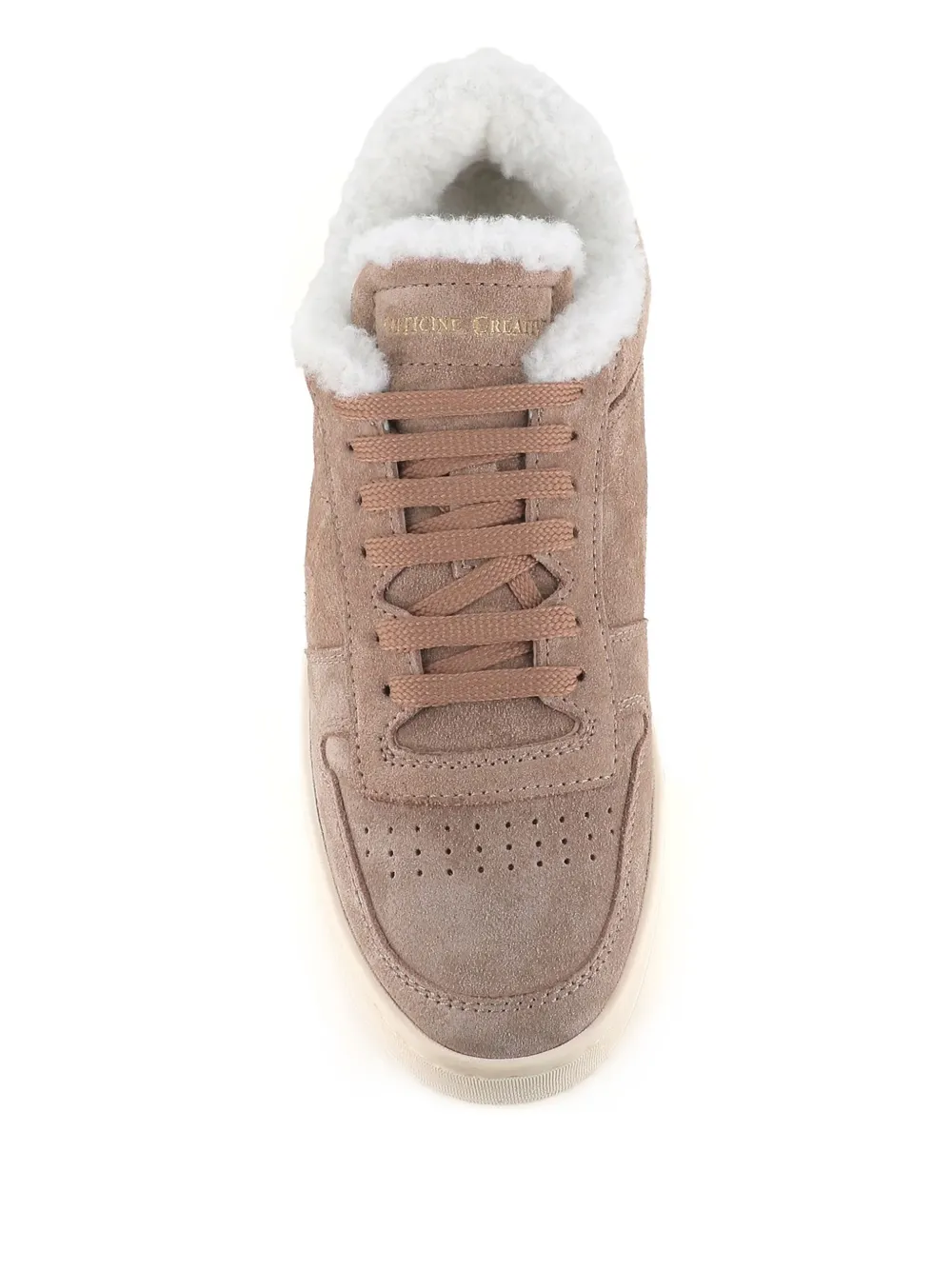 Officine Creative suede fur-lined sneakers Neutrals