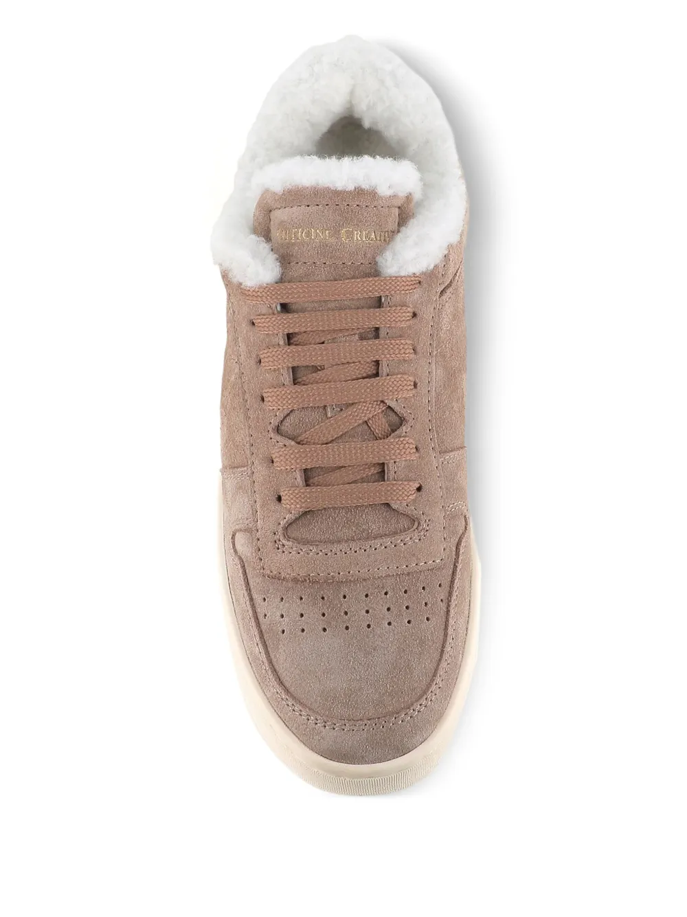 Officine Creative suede fur-lined sneakers Neutrals