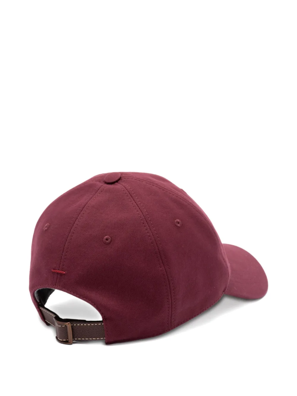 Brunello Cucinelli leather-strap cotton cap - Rood
