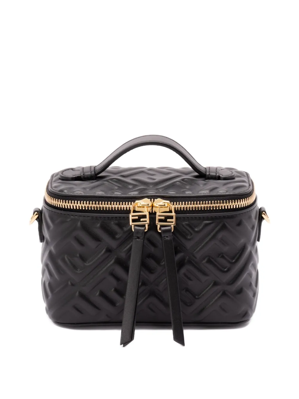 FENDI Vanity quilted leather mini crossbody bag Zwart