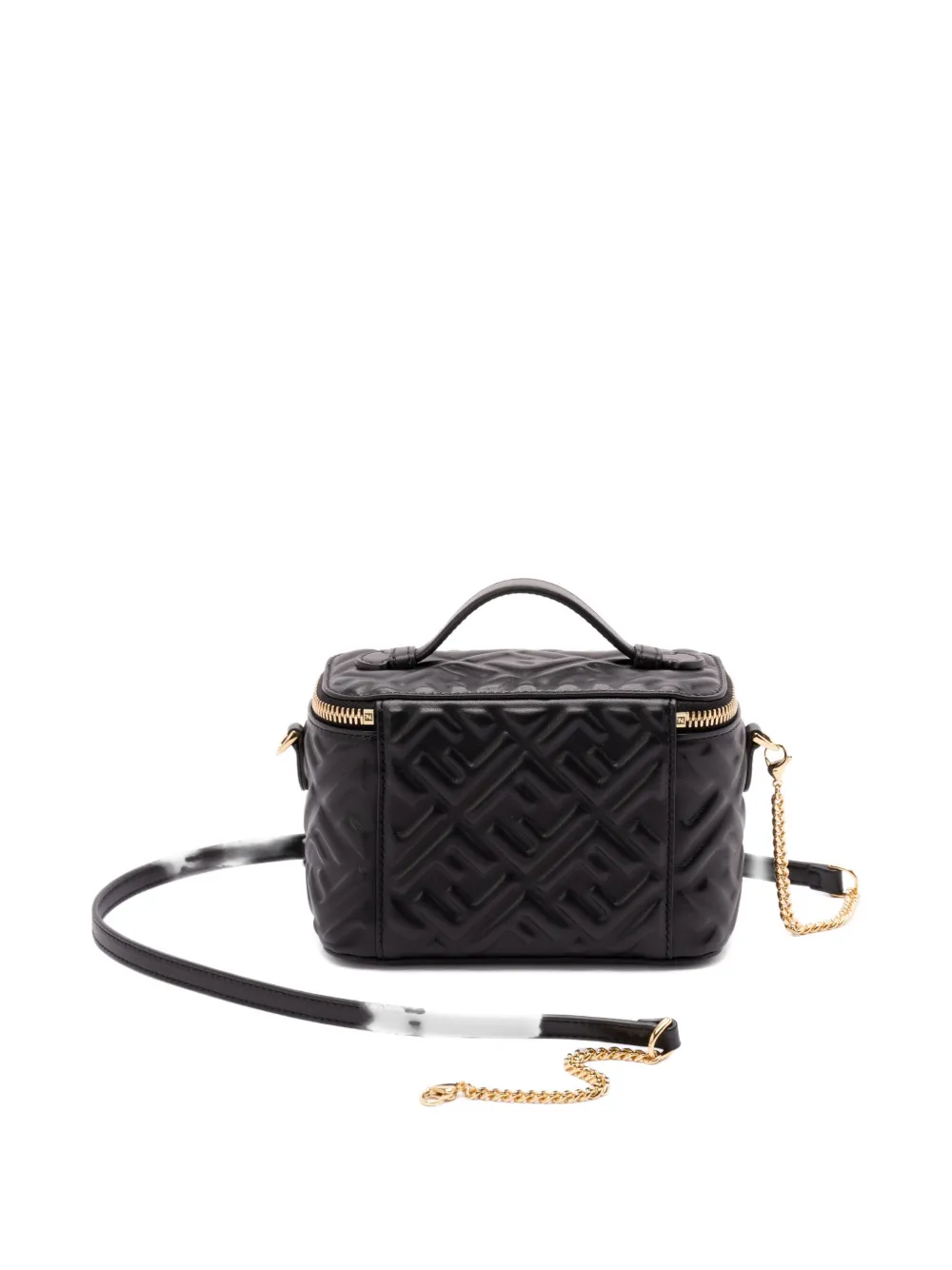 FENDI Vanity quilted leather mini crossbody bag Zwart