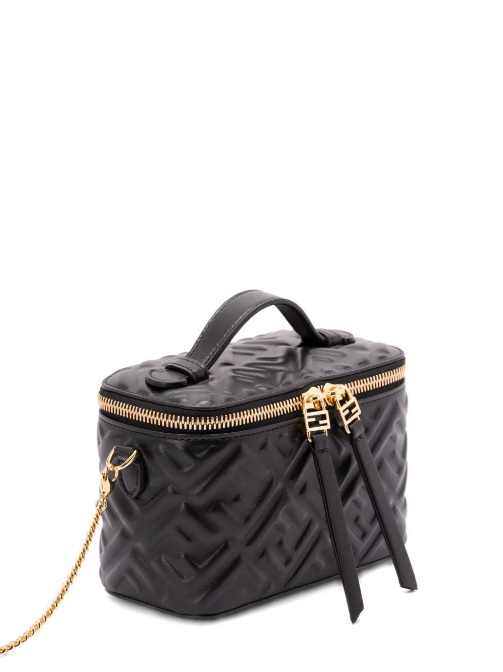FENDI Vanity quilted leather mini crossbody bag Zwart