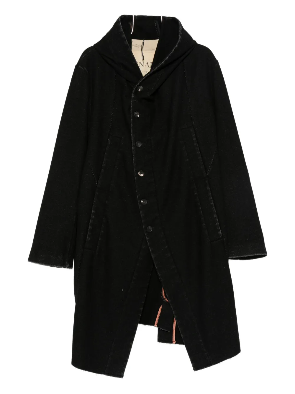 Masnada hooded button-fastening coat | Black | Image 1