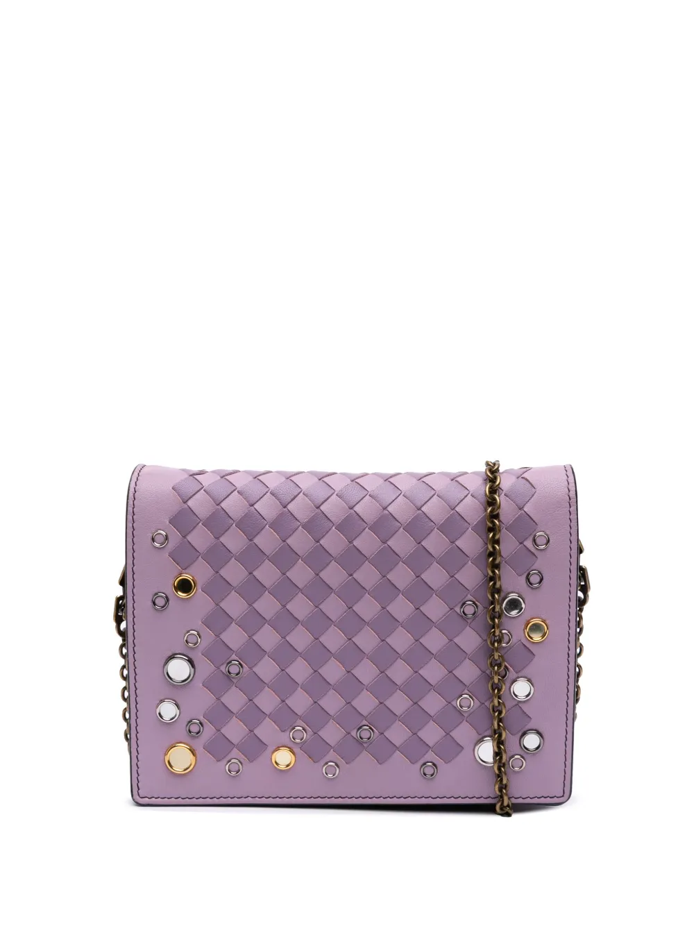 2012-2025 Nappa Intrecciato Studded Wallet on Chain crossbody bag