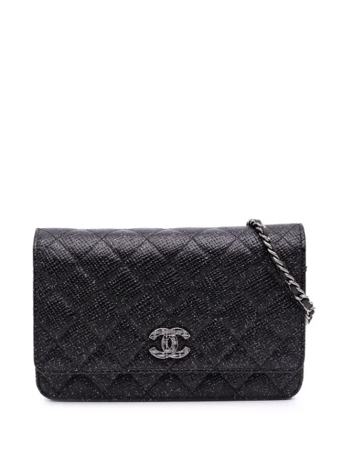 CHANEL Pre-Owned 2013-2014 CC Quilted Glittered Calfskin Wallet On Chain crossbody bag