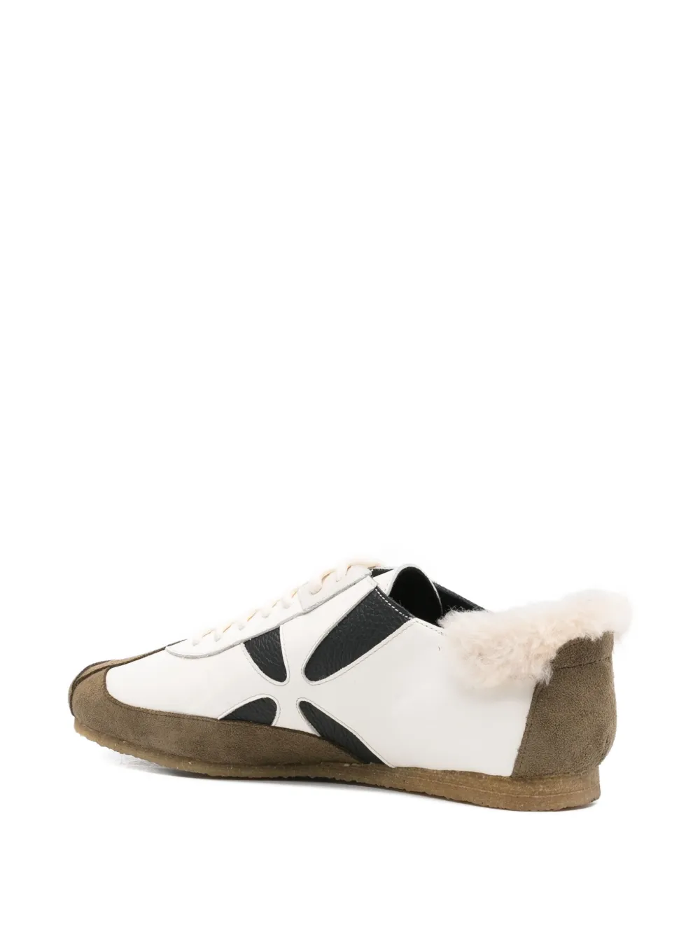 Stefan Cooke Leren sneakers met bloemdetail Wit