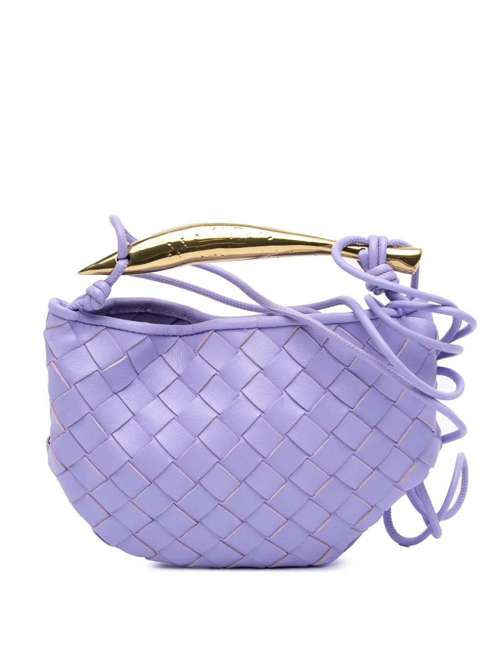 Bottega Veneta Pre-Owned 2012-2025 ベイビー ラムスキン イントレチャート サーディン サッチェルバッグ Bottega Veneta Pre-Owned 2012-2025 ベイビー ラムスキン イントレチャート サーディン サッチェルバッグ
