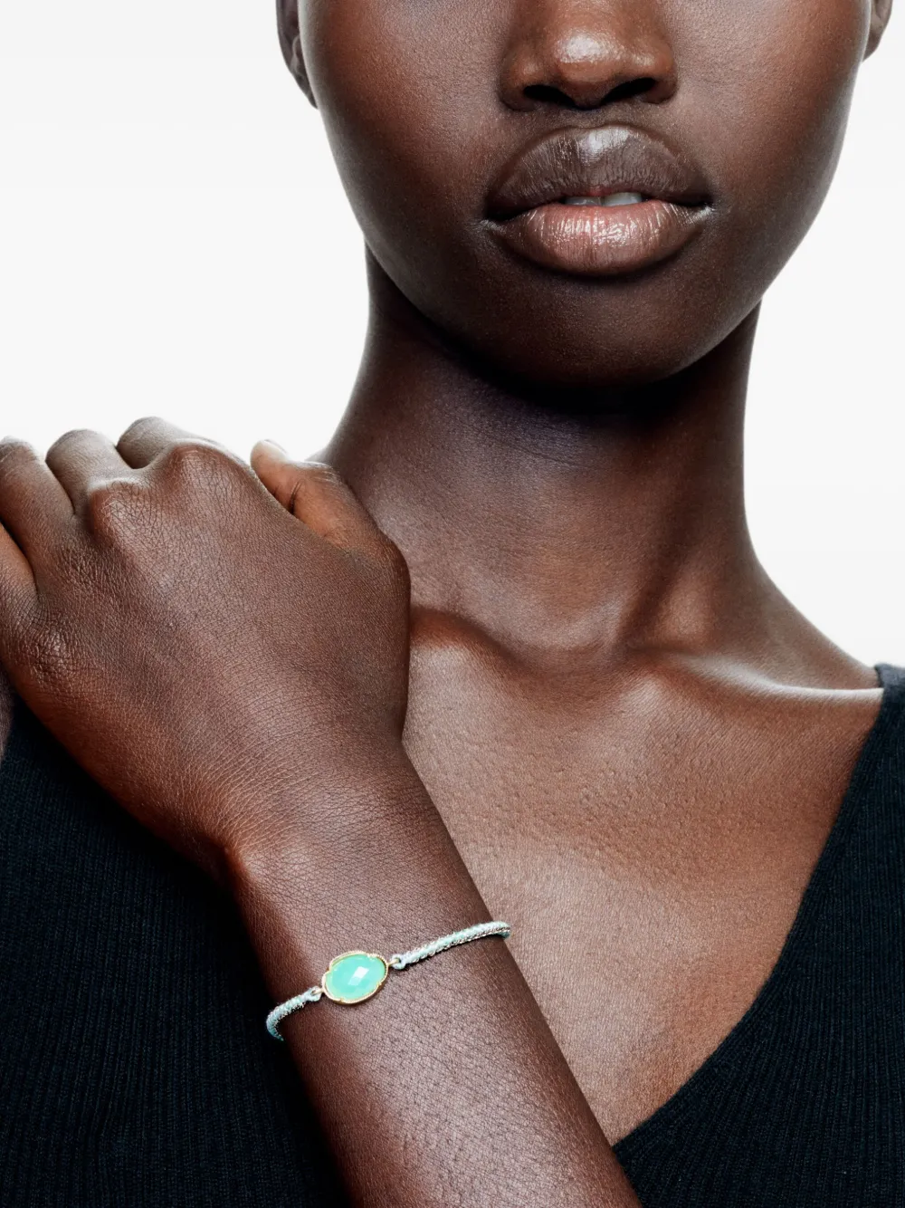 14kt yellow gold Orbit chrysoprase bracelet