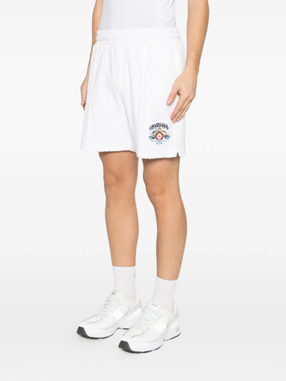 Casablanca Shorts met badstof monogram Wit