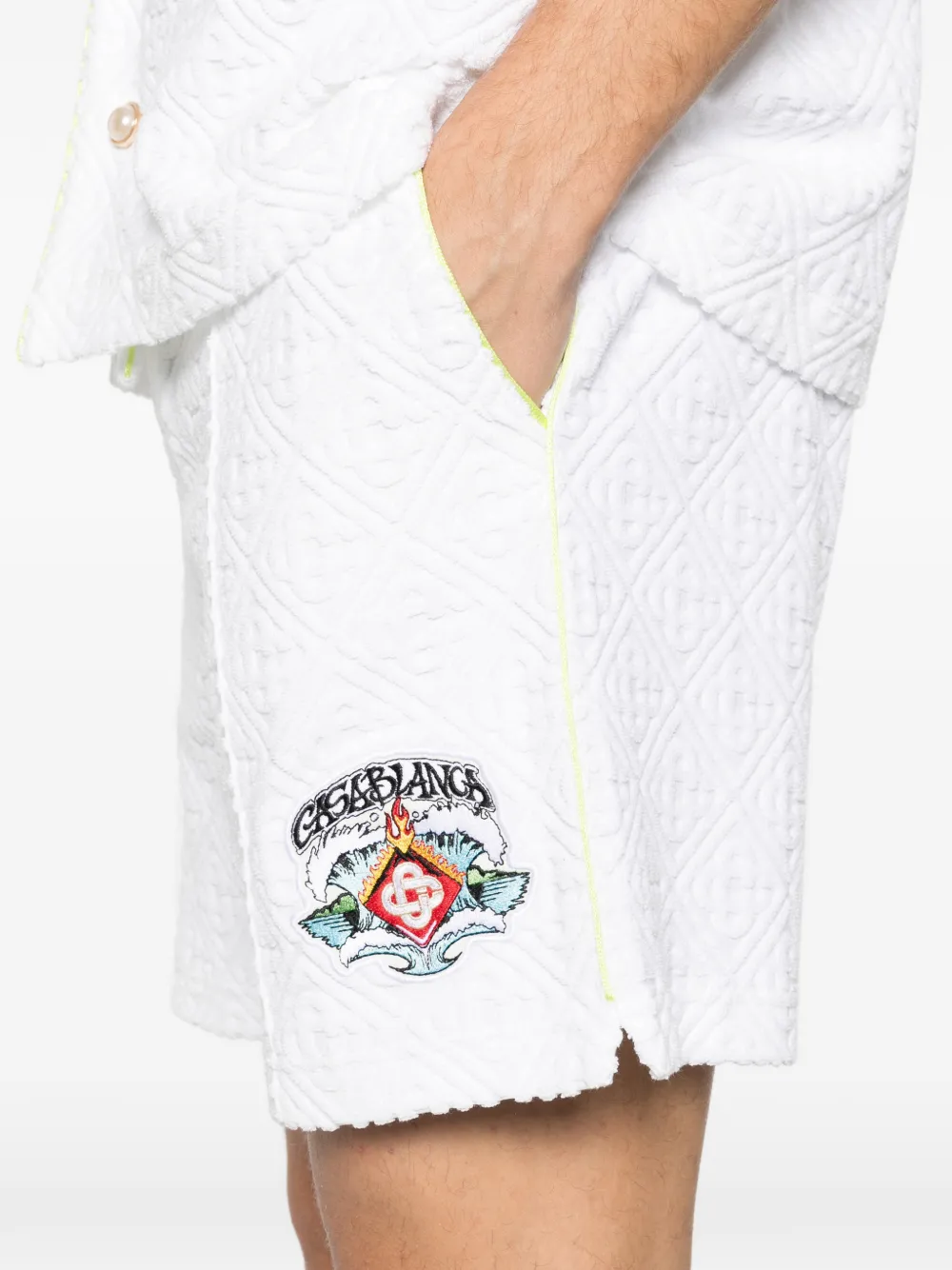 Casablanca Shorts met badstof monogram Wit