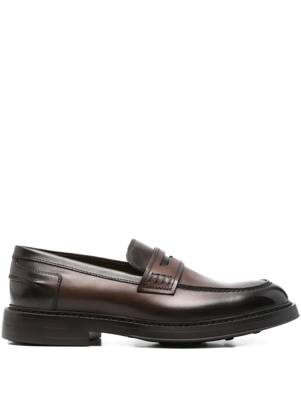 Doucal's penny leather loafers Brown