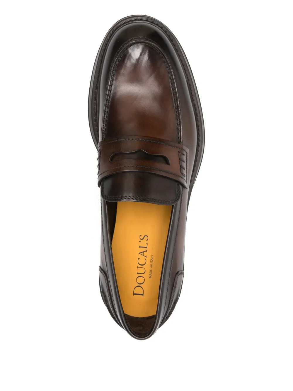 Doucal's penny leather loafers Brown