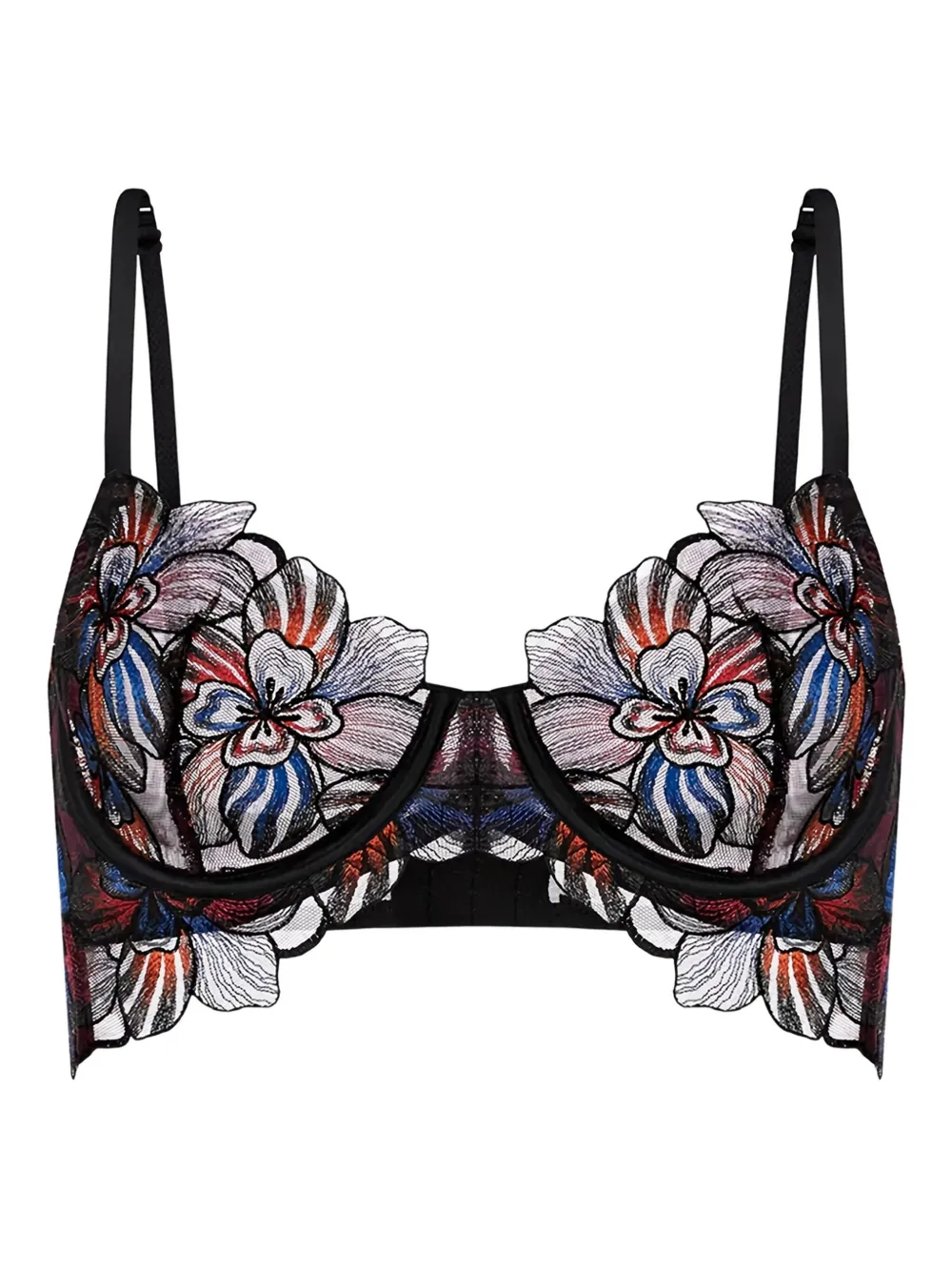 Zhilyova floral embroidered bra | Blue | Image 1