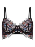 Zhilyova floral embroidered bra - Blue