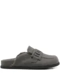 TWINSET shearling-lined buckle-detail slippers - Grey