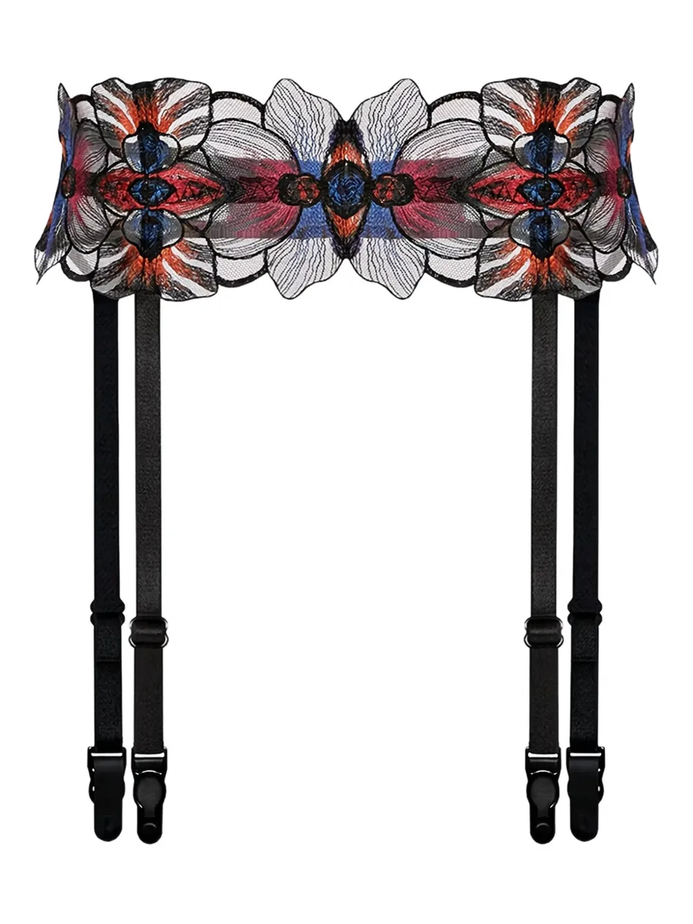 Zhilyova Laia floral embroidered garter belt | Blue | Image 1