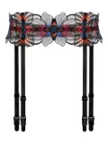 Zhilyova Laia floral embroidered garter belt - Blue