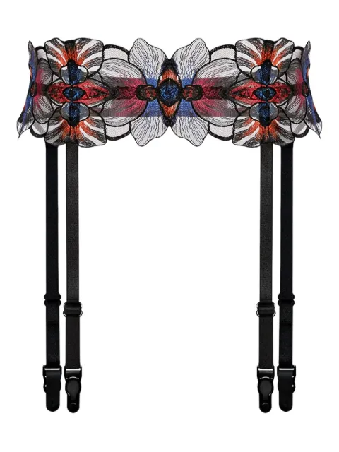 Zhilyova Laia floral embroidered garter belt