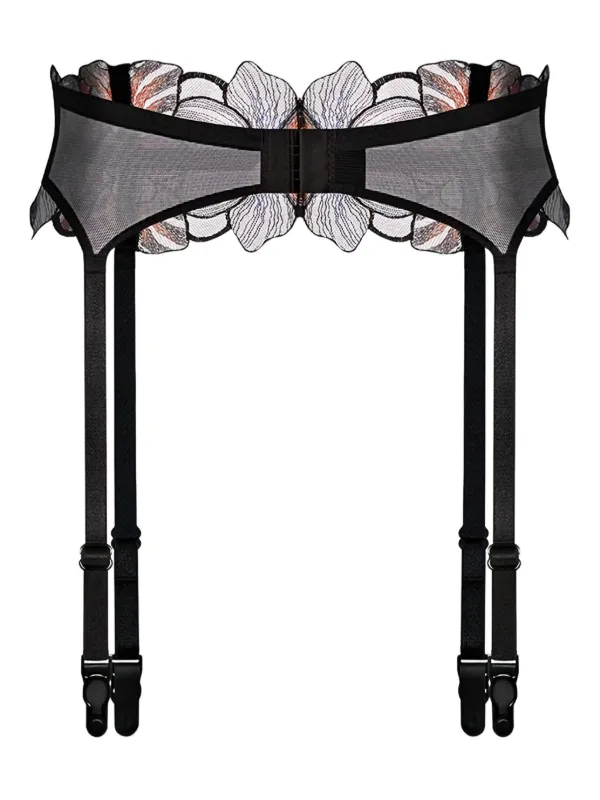 Zhilyova Laia Floral Embroidered Garter Belt | Blue | FARFETCH